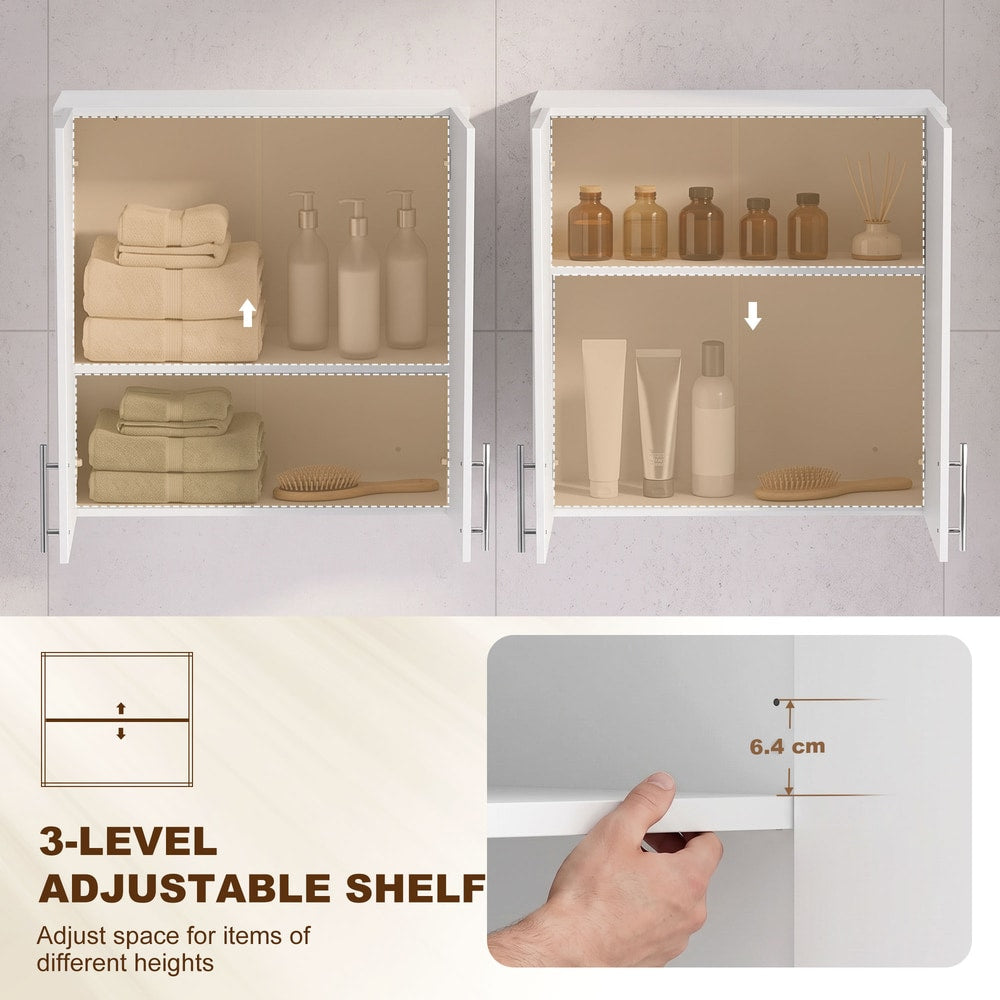 HOMCOM Bathroom Wall Cabinet in White