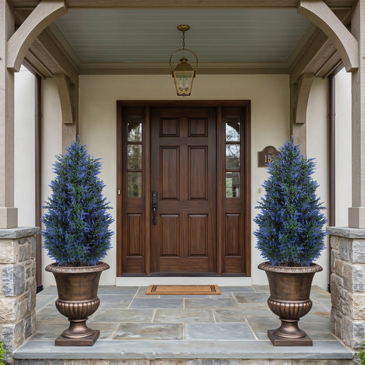 2 Pack 100cm Artificial Lavender Topiary Trees