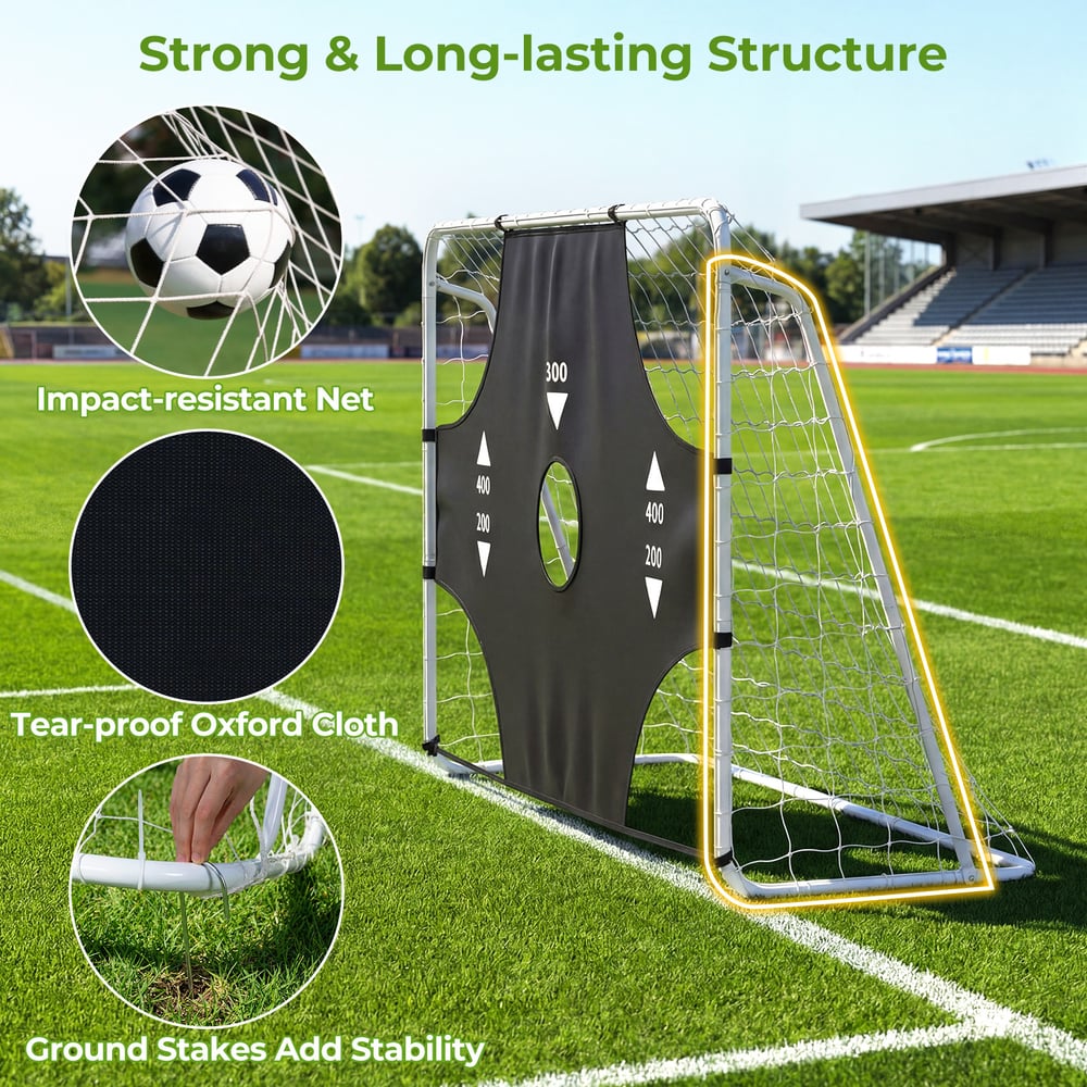 Soccer goal with impact-resistant net and tear-proof oxford cloth