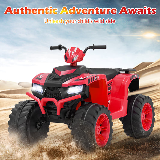24V Ride-On ATV Toy Car, the kids electric car positioned on a sandy desert background with bright sunlight above
