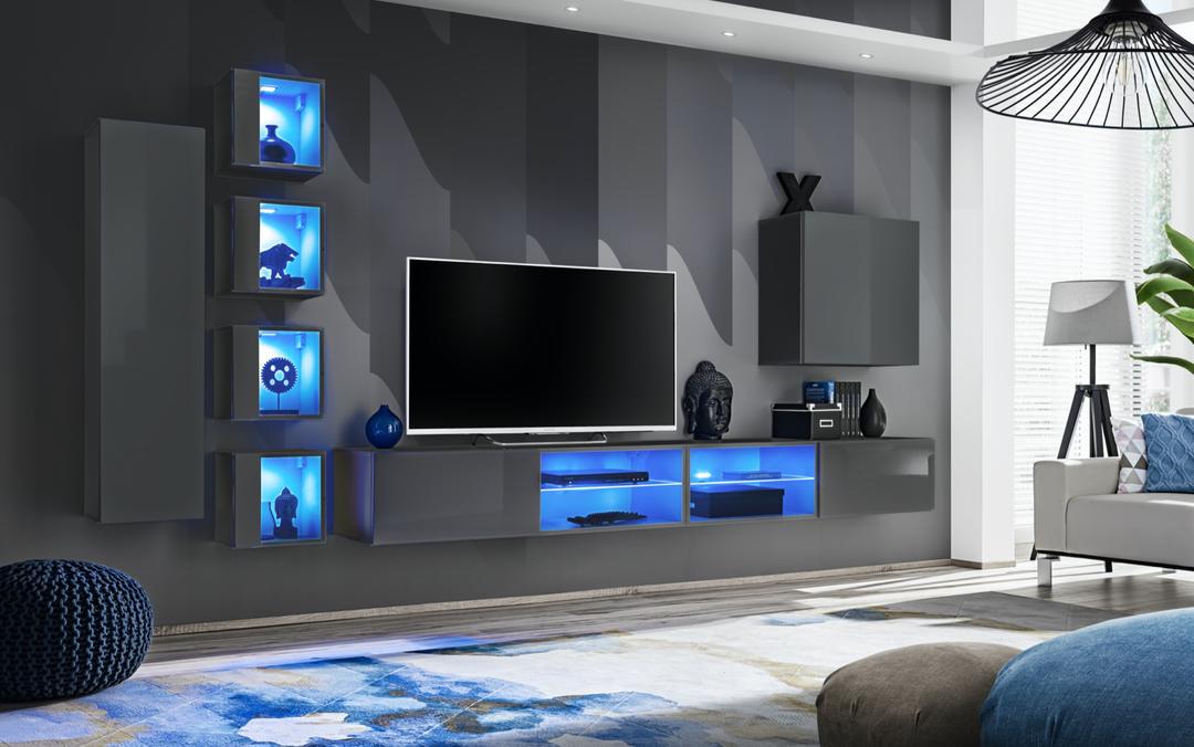 وحدة Switch XXVI للترفيه على الحائط لأجهزة التلفزيون حتى 75 بوصة