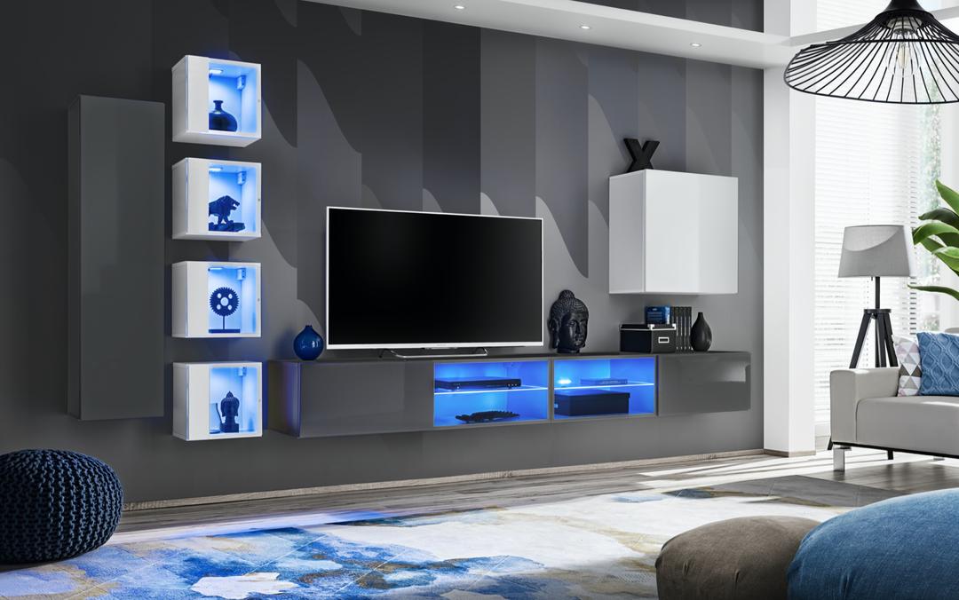 وحدة Switch XXVI للترفيه على الحائط لأجهزة التلفزيون حتى 75 بوصة