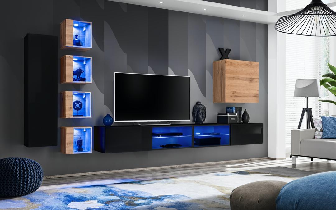 وحدة Switch XXVI للترفيه على الحائط لأجهزة التلفزيون حتى 75 بوصة