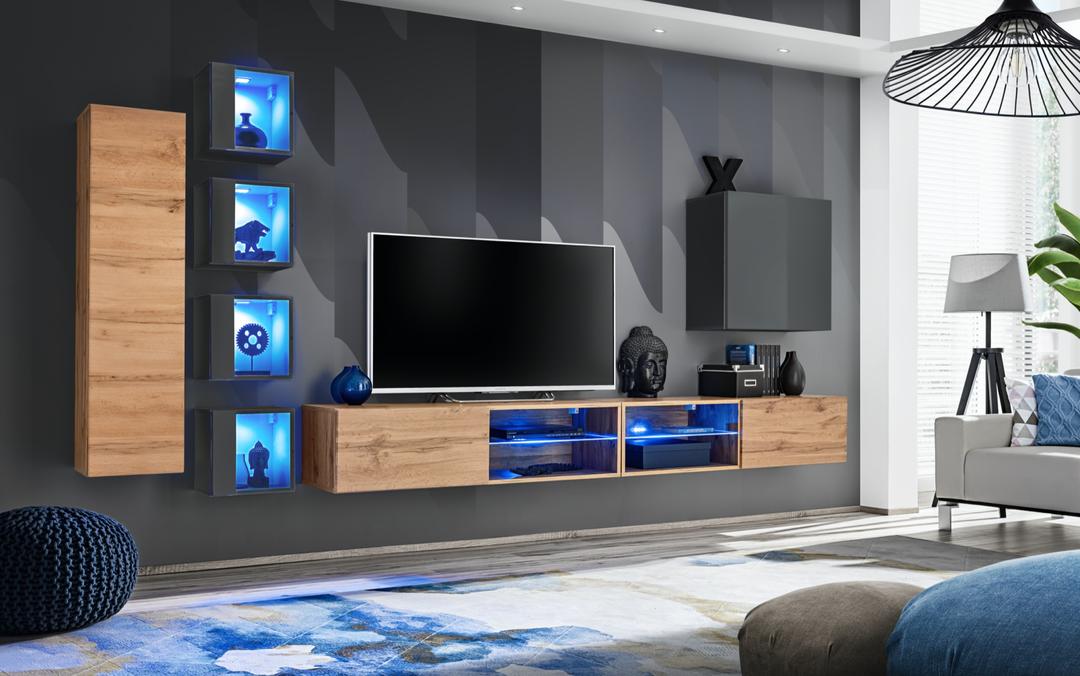 وحدة Switch XXVI للترفيه على الحائط لأجهزة التلفزيون حتى 75 بوصة