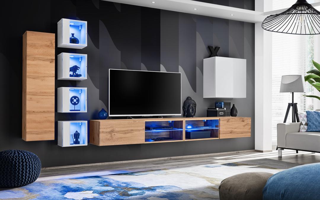 وحدة Switch XXVI للترفيه على الحائط لأجهزة التلفزيون حتى 75 بوصة