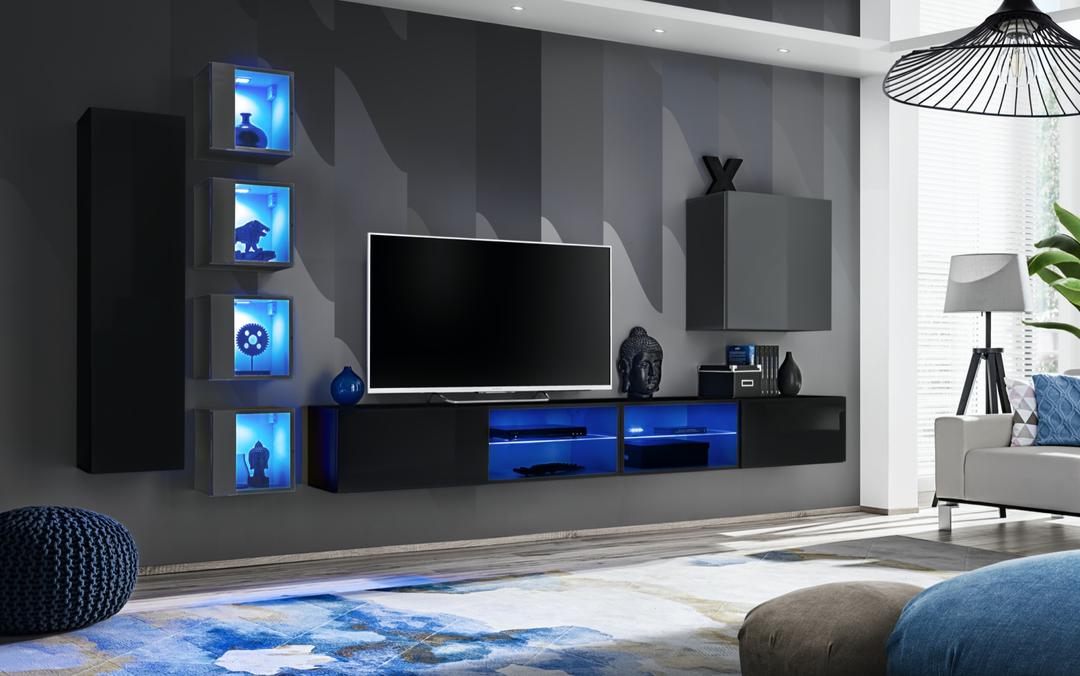 وحدة Switch XXVI للترفيه على الحائط لأجهزة التلفزيون حتى 75 بوصة