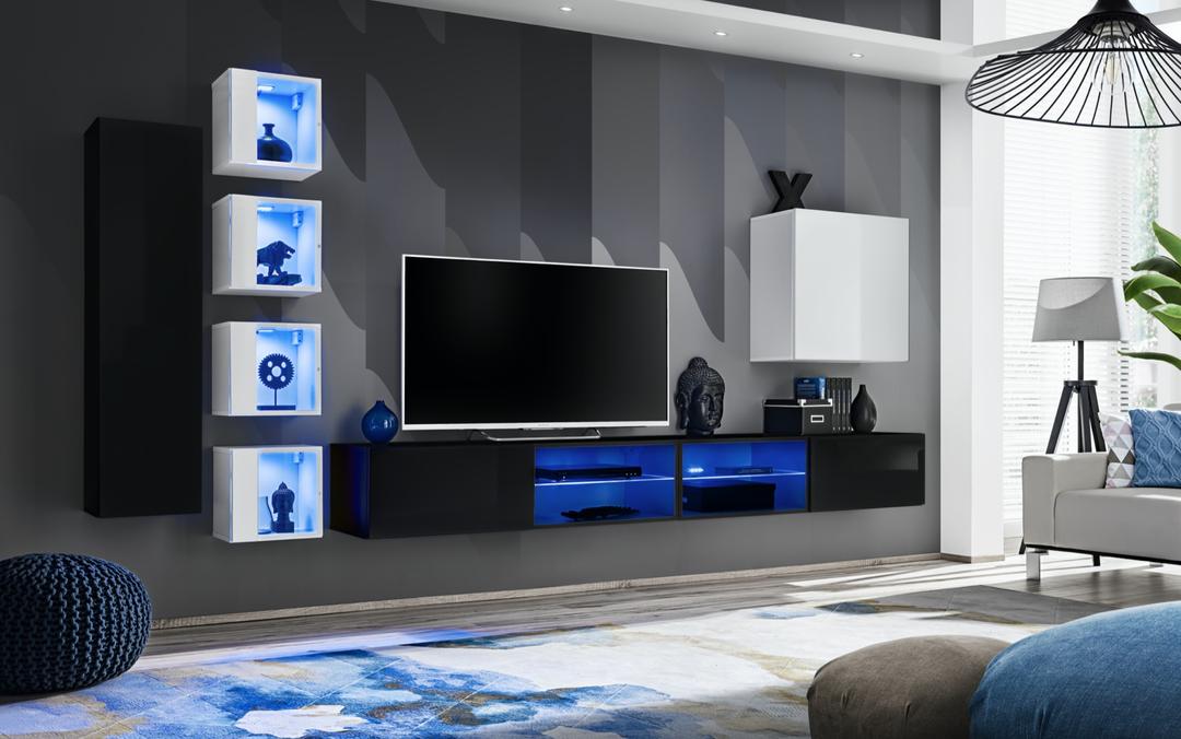وحدة Switch XXVI للترفيه على الحائط لأجهزة التلفزيون حتى 75 بوصة
