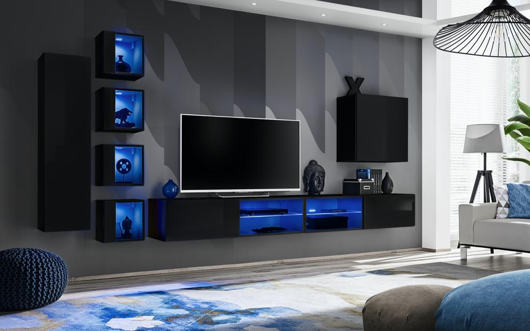 وحدة Switch XXVI للترفيه على الحائط لأجهزة التلفزيون حتى 75 بوصة