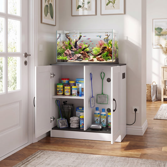 PawHut Fish Tank Stand in White