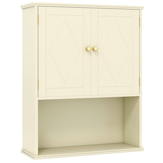 3-Piece Bathroom Cabinet Set with Diamond Pattern, Floor, Tall & Wall Cabinet