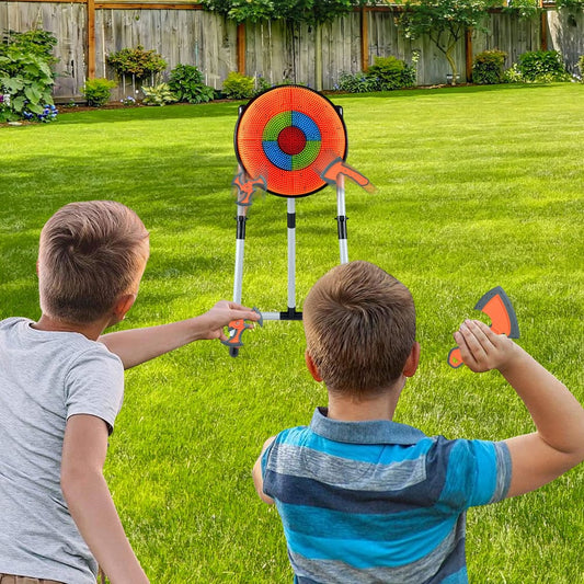 Children playing the carnival games set in a sunny garden