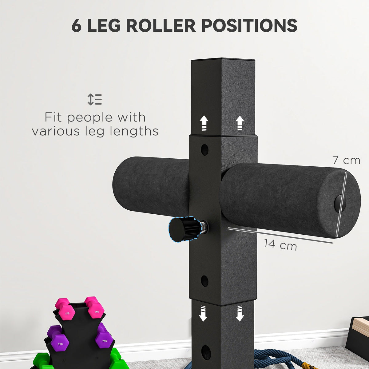 مقعد تمديد الظهر من سبورت ناو (SPORTNOW Back Extension Roman Chair)، مقعد تمديد مفرط مع أسطوانة ساق قابلة للتعديل لتدريب الظهر والبطن والأرداف