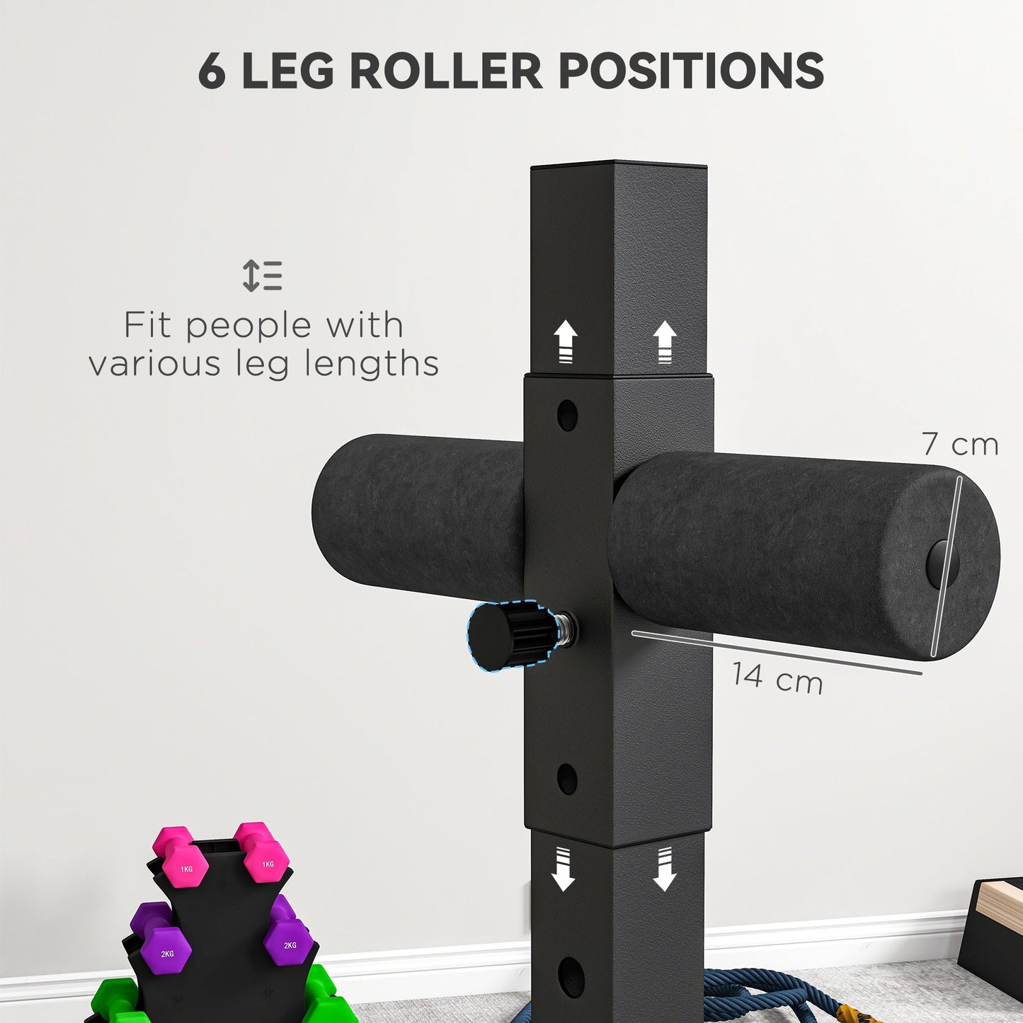 مقعد تمديد الظهر من سبورت ناو (SPORTNOW Back Extension Roman Chair)، مقعد تمديد مفرط مع أسطوانة ساق قابلة للتعديل لتدريب الظهر والبطن والأرداف
