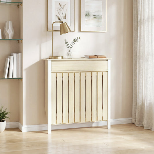 HOMCOM غطاء مشعاع بتصميم ريفي 93 × 88.5 سم - لون خشبي فاتح (بلوط)