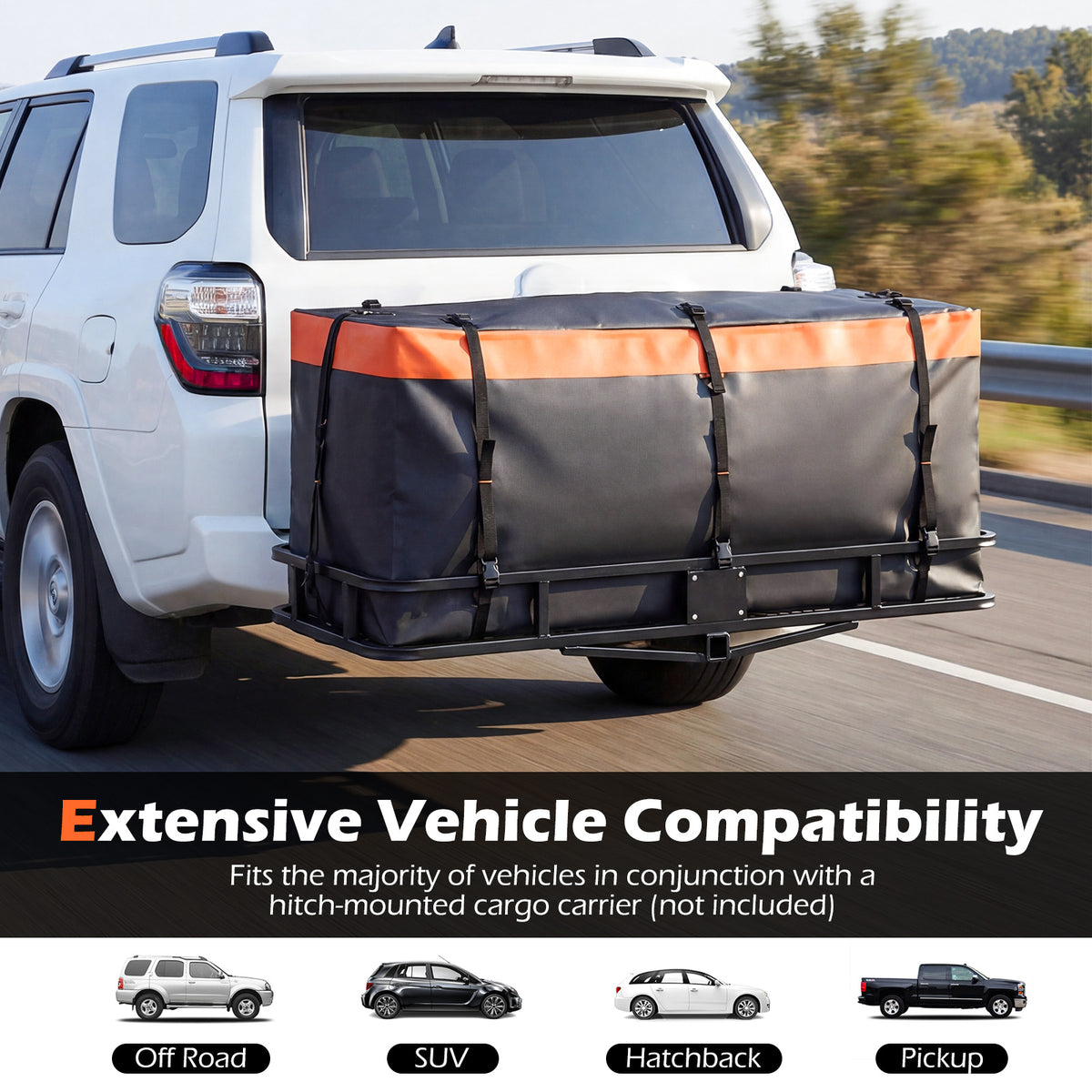 455 L Hitch Mount Cargo Carrier Bag-Orange