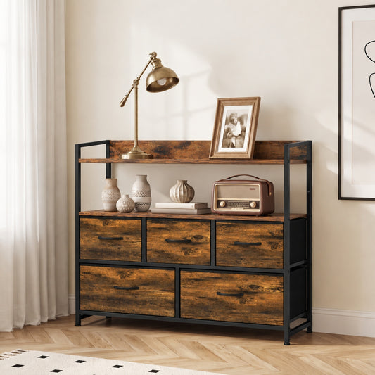 HOMCOM Chest of Drawers in Rustic Brown