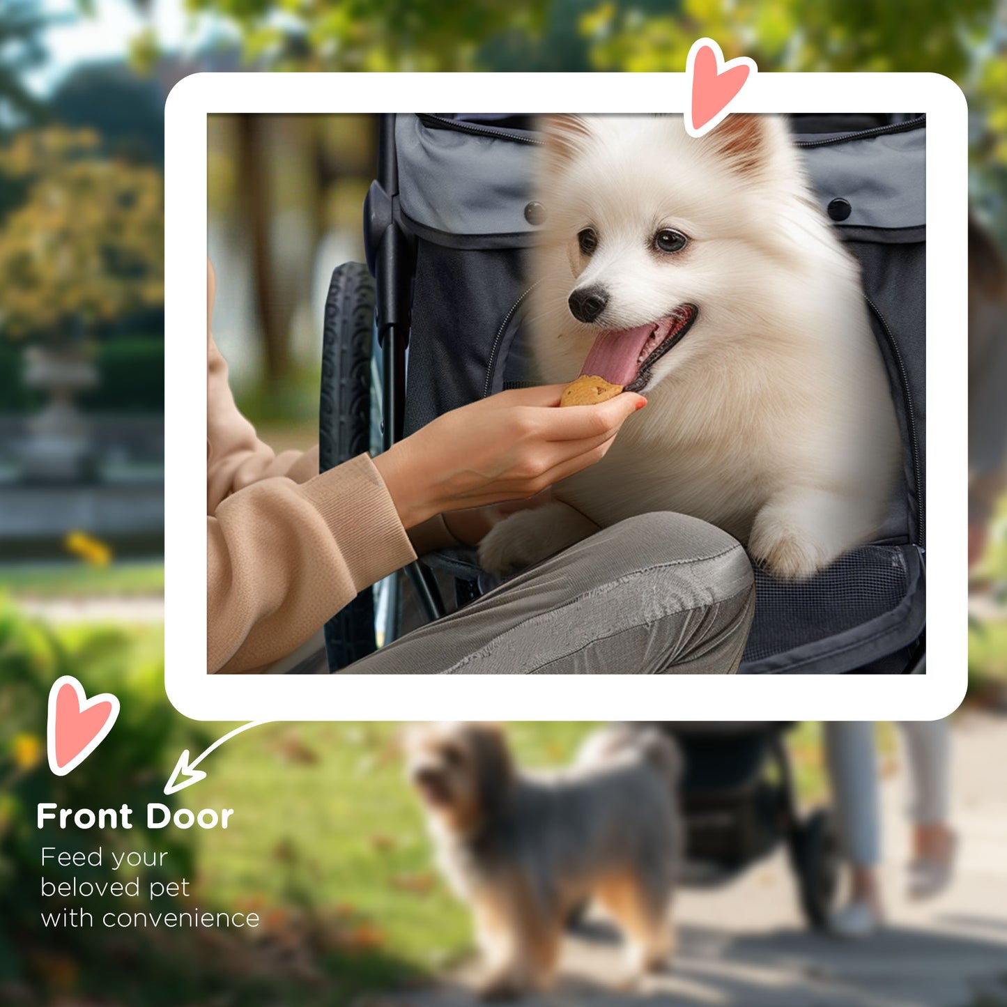 PawHut Foldable Pet stroller, Dog Buggy with Three Wheels, for Small/Medium Dogs, Grey