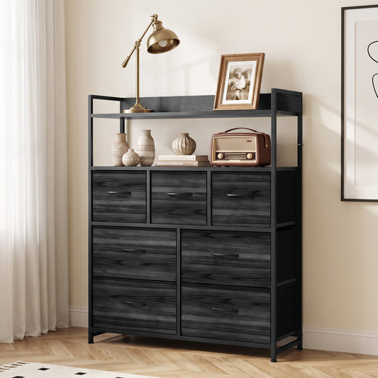 HOMCOM Chest of Drawers in Black Wood-effect