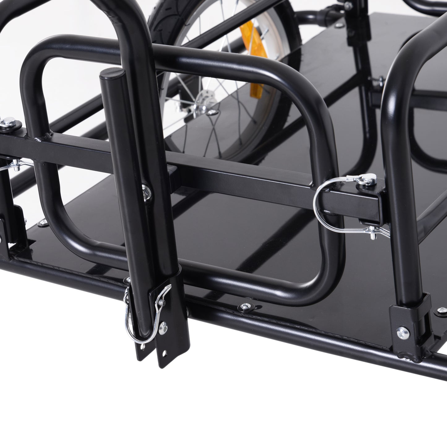 HOMCOM Bike Cargo Trailer Bicycle Trailer Cargo Storage Cart w/ Hitch Cycling Camping Luggage Storage Carrier Transport Steel Black