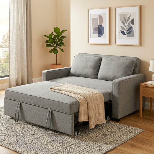 HOMCOM Double Sofa Bed in Grey