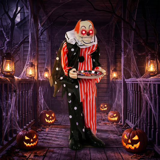 HOMCOM Animated Clown Halloween Decoration in Multi-coloured