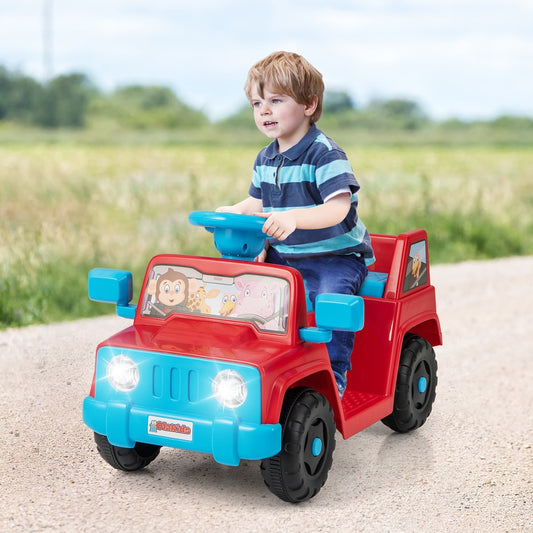 6V Kids Riding Toy with Sound Effects One-Button Start in Red