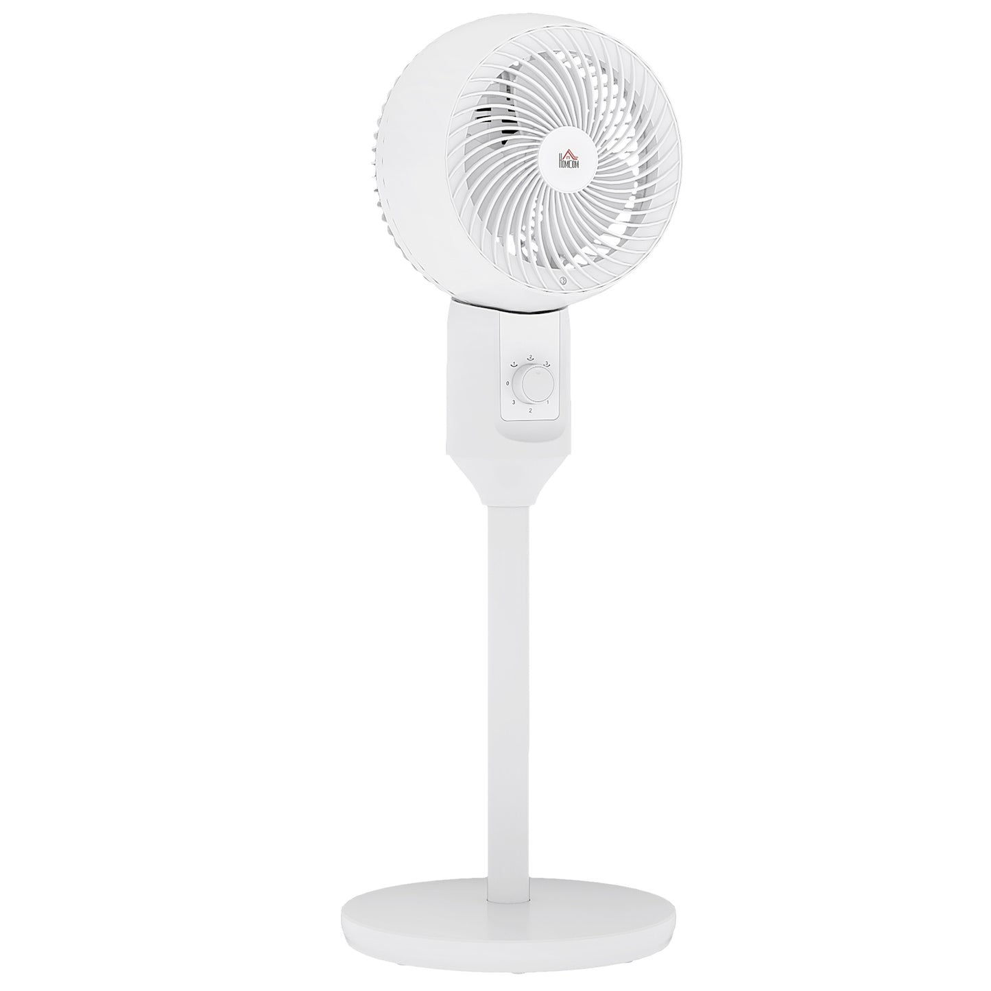HOMCOM 9'' Air Circulator Fan 3 Speed, 70° Oscillation 90° Vertical Tilt, Carry Handle, Pedestal Fan, Pedestal Fan for Living Room, Bedroom, Office, White