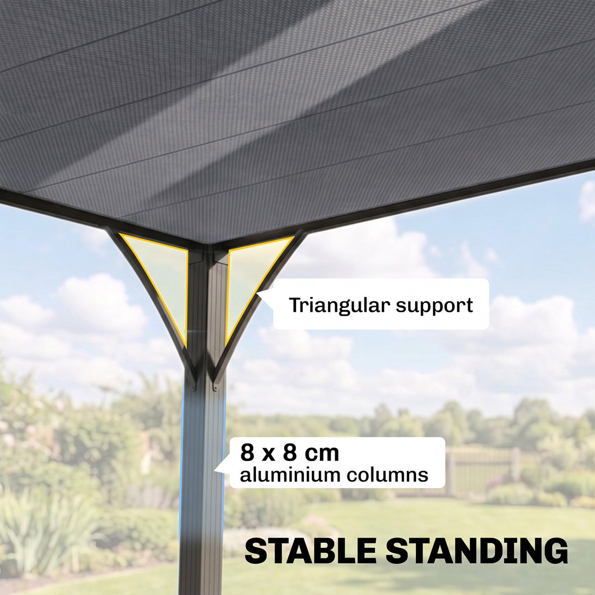 Outsunny Outdoor Pergola with Retractable Roof in Grey