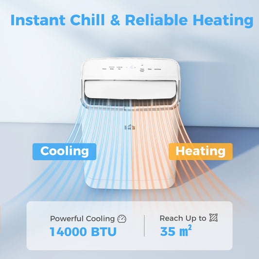 HOMCOM 14000 BTU Mobile Air Conditioner in White