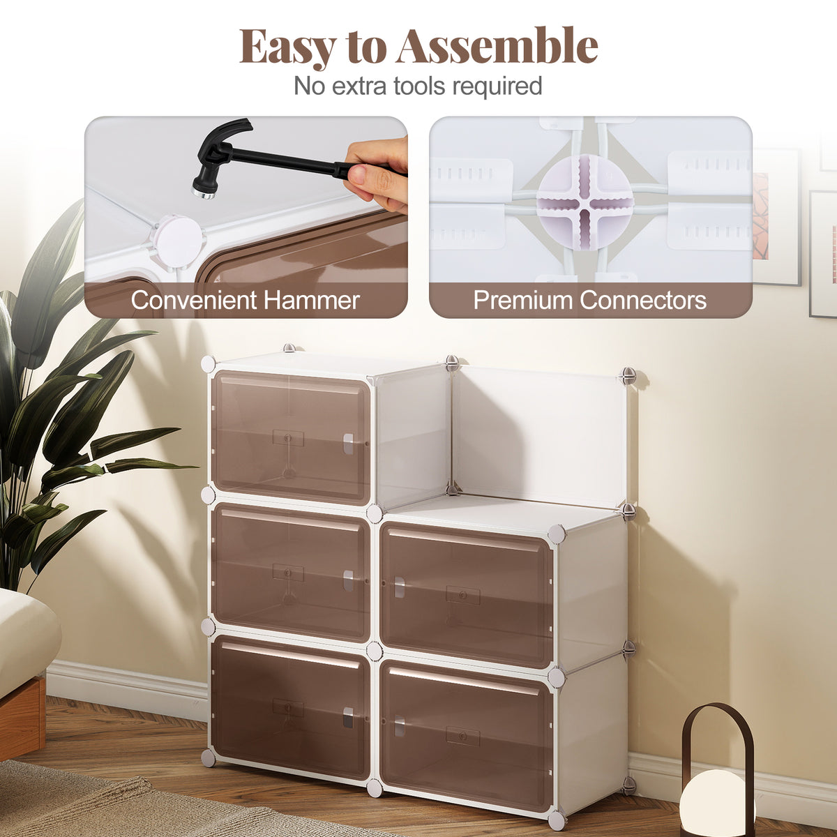 8 Tier Shoe Storage Cabinet with Removable Shelves