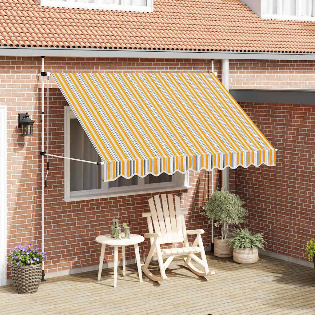 vidaXL Manual Retractable Awning White Frame Width 300 cm