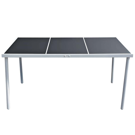 Garden Table 150x90x74 cm Black Steel 150 cm