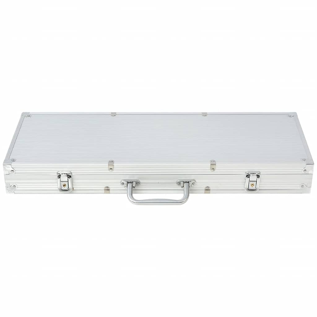 vidaXL Poker Set with 500 Laser Chips Aluminium 5