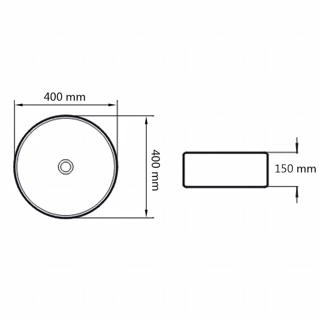 vidaXL Basin Round Ceramic White 40x15 cm 6