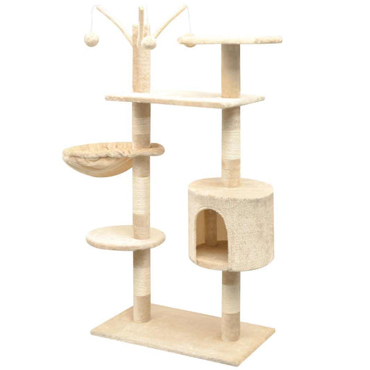 170482 vidaXL Cat Tree with Sisal Scratching Posts 125 cm Beige 2
