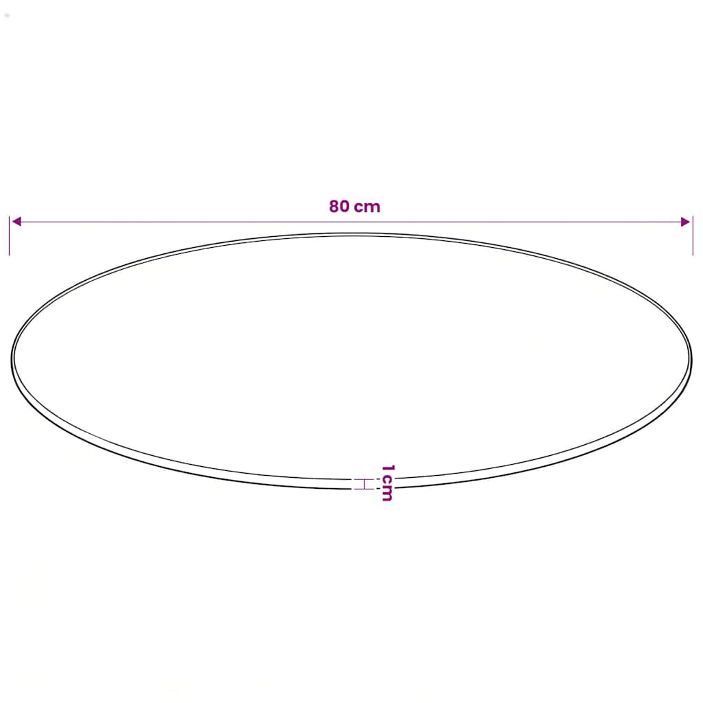 vidaXL Table Top | Transparent | Tempered Glass | 800 mm Diameter | Durable 5