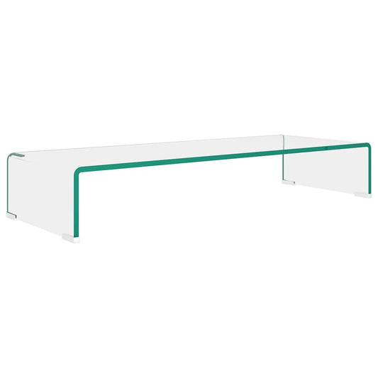 244129 vidaXL TV Stand/Monitor Riser Glass Clear 80x30x13 cm 2