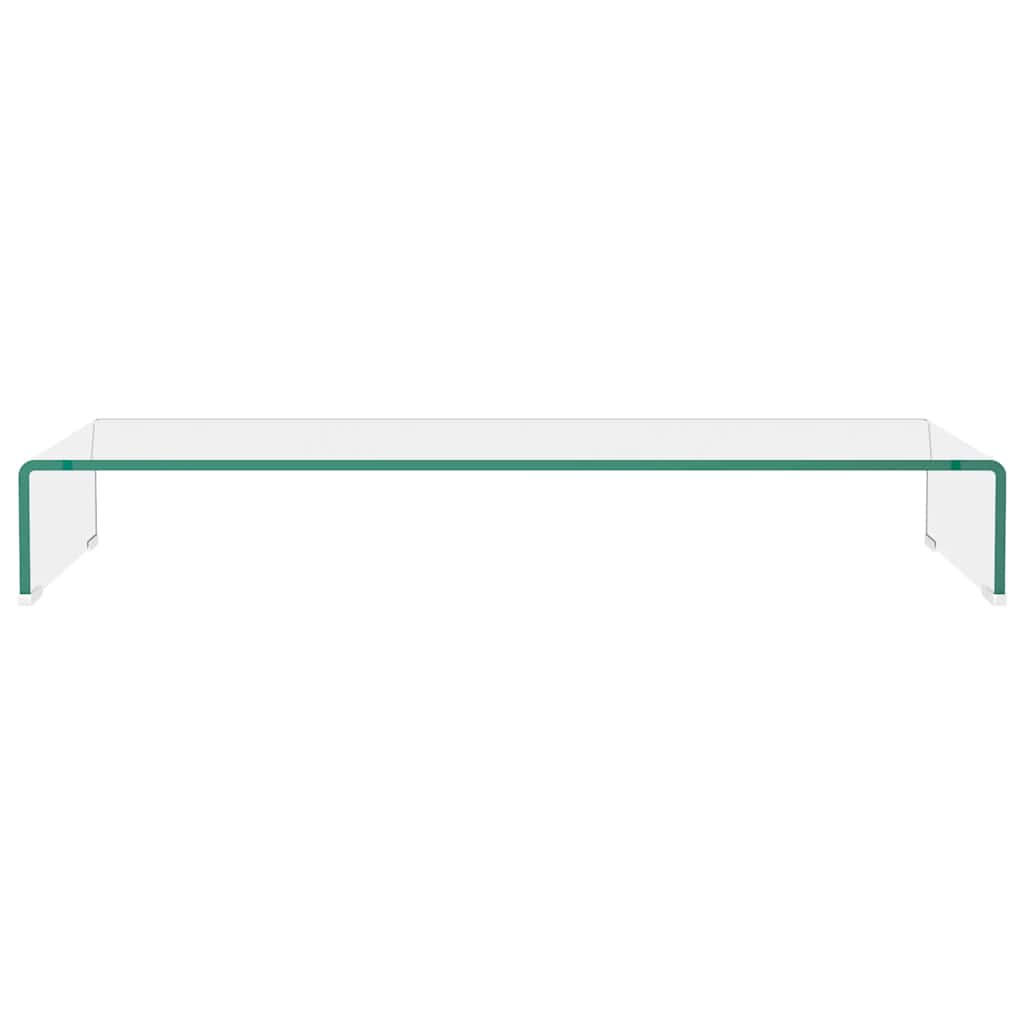 TV Stand/Monitor Riser Glass Depth 30 cm Transparent 90 cm