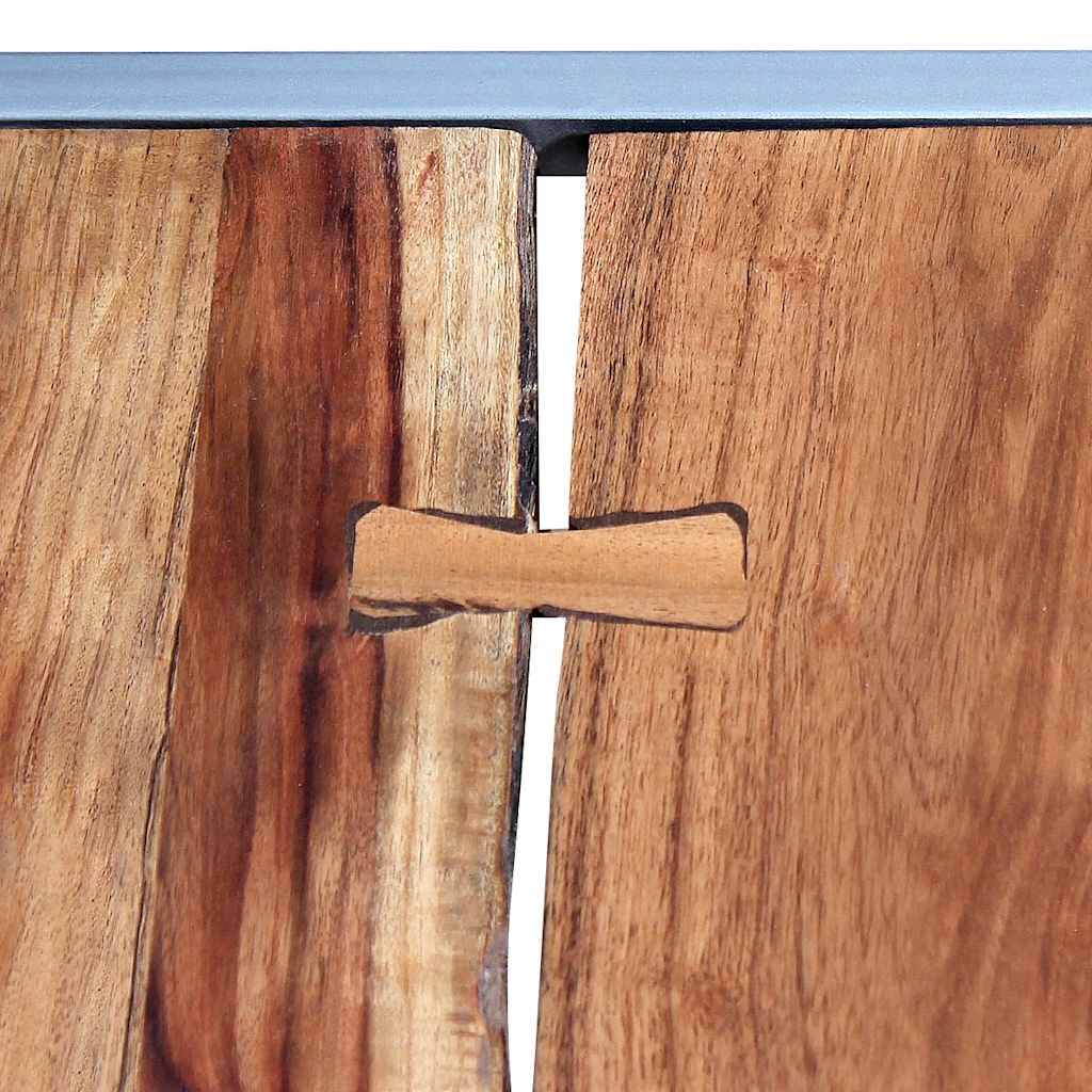 vidaXL Coffee Table | Set of 2 | Brown | Solid acacia wood, steel | Medium 6