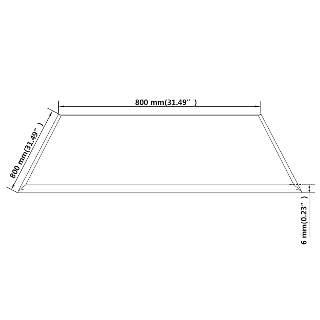 vidaXL Table Top Tempered Glass Square 800x800 mm 4