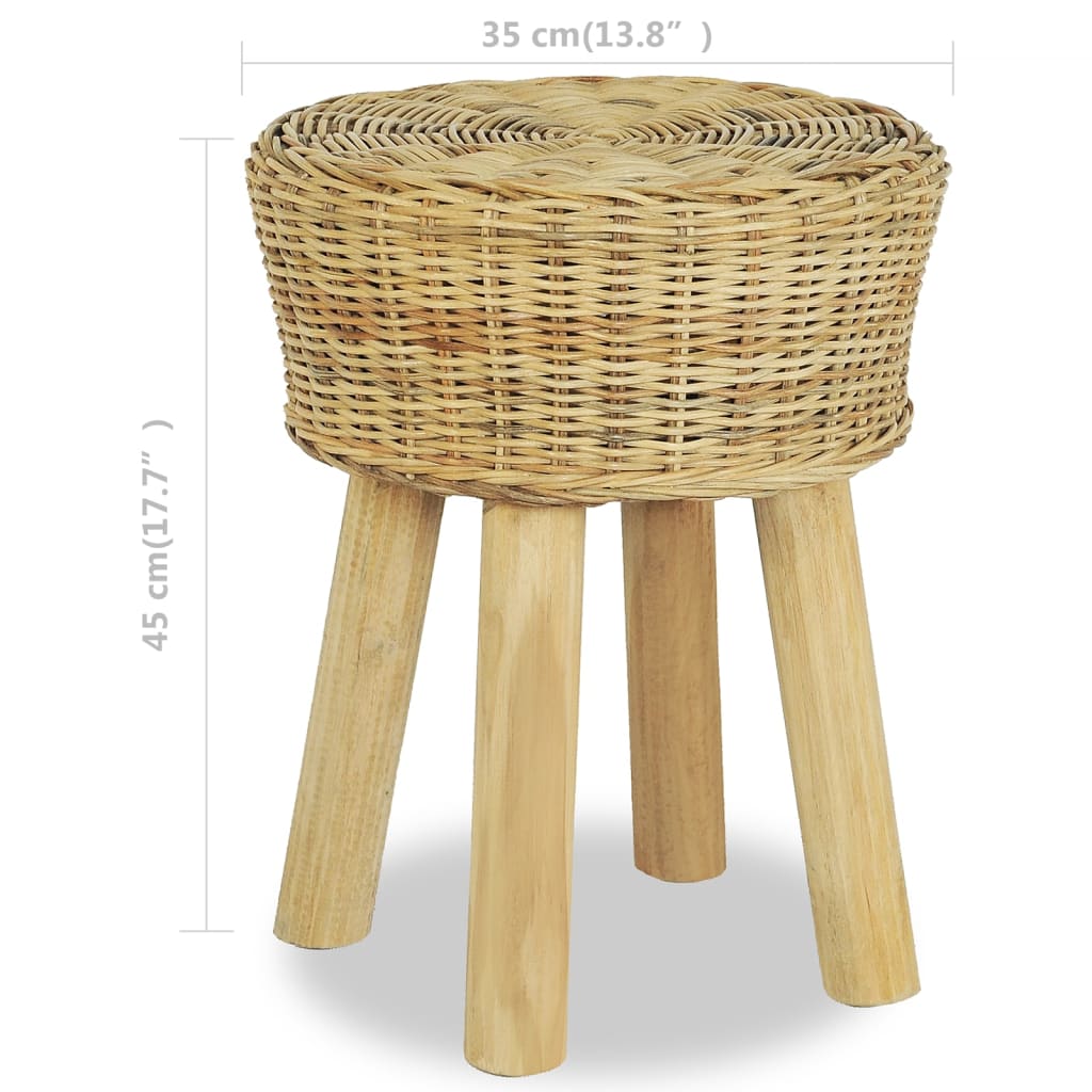 244578 vidaXL Bar Stool Natural Rattan 4