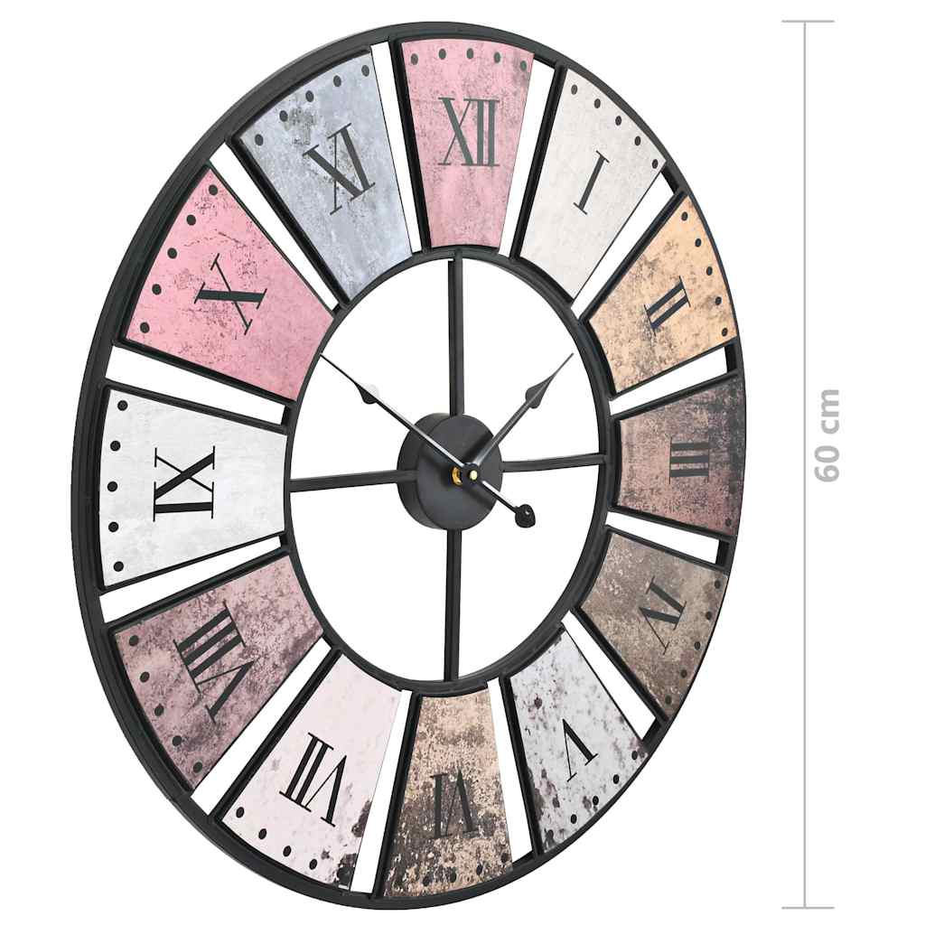 vidaXL Wall Clock | Multicoloured | Metal, MDF | XXL | Decorative Inlays 6