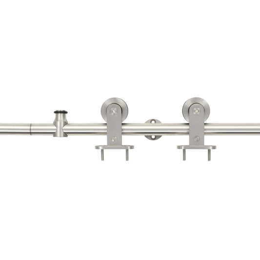 142825 vidaXL Sliding Door Hardware Kit 183 cm Stainless Steel Silver 2