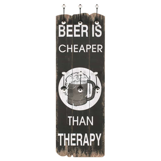 Wall-mounted Coat Rack with 6 Hooks 120x40 cm Beer cheaper