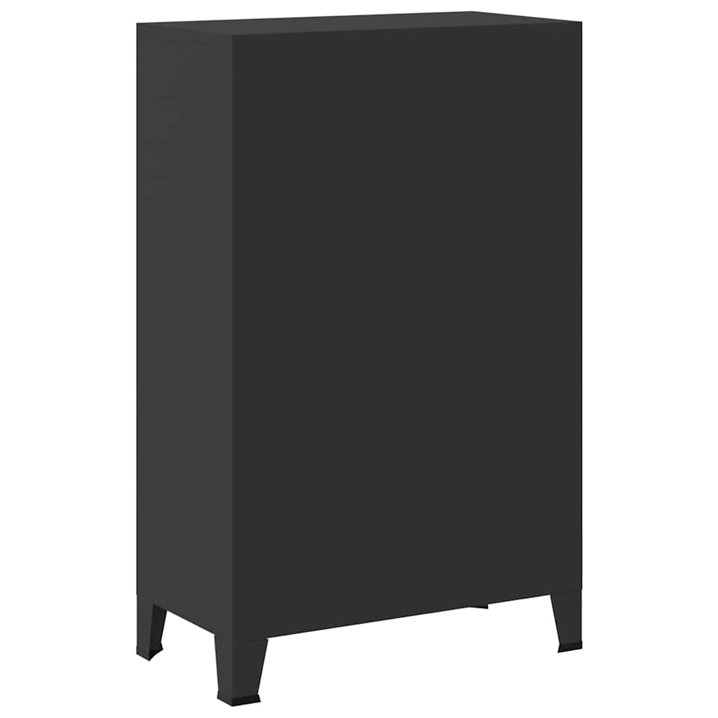 vidaXL Wardrobe | Black | Sheet Metal | Medium | Adjustable Shelves 6