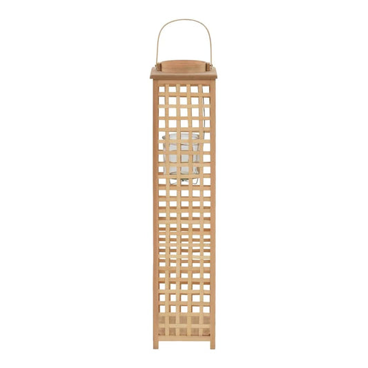 vidaXL Hanging Candle Lantern Holder Bamboo Natural 2
