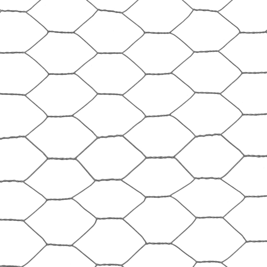 vidaXL Chicken Wire Fence Steel with PVC Coating 25x1.5 m Grey 4