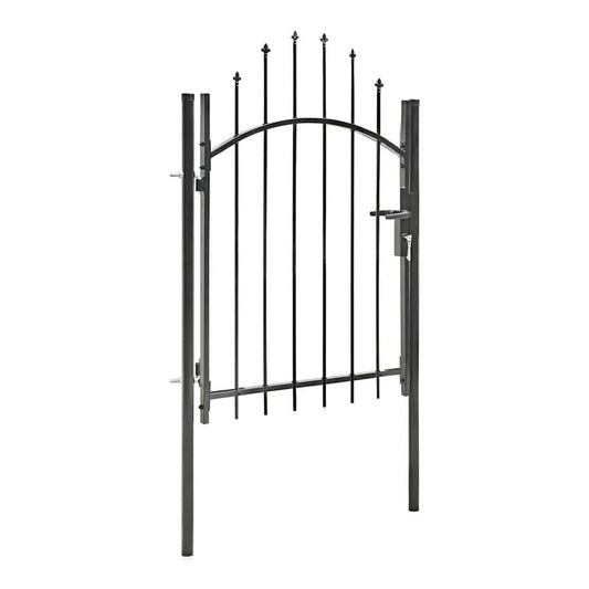 Garden Gate WOERDEN Lockable Steel Black 1.75 m