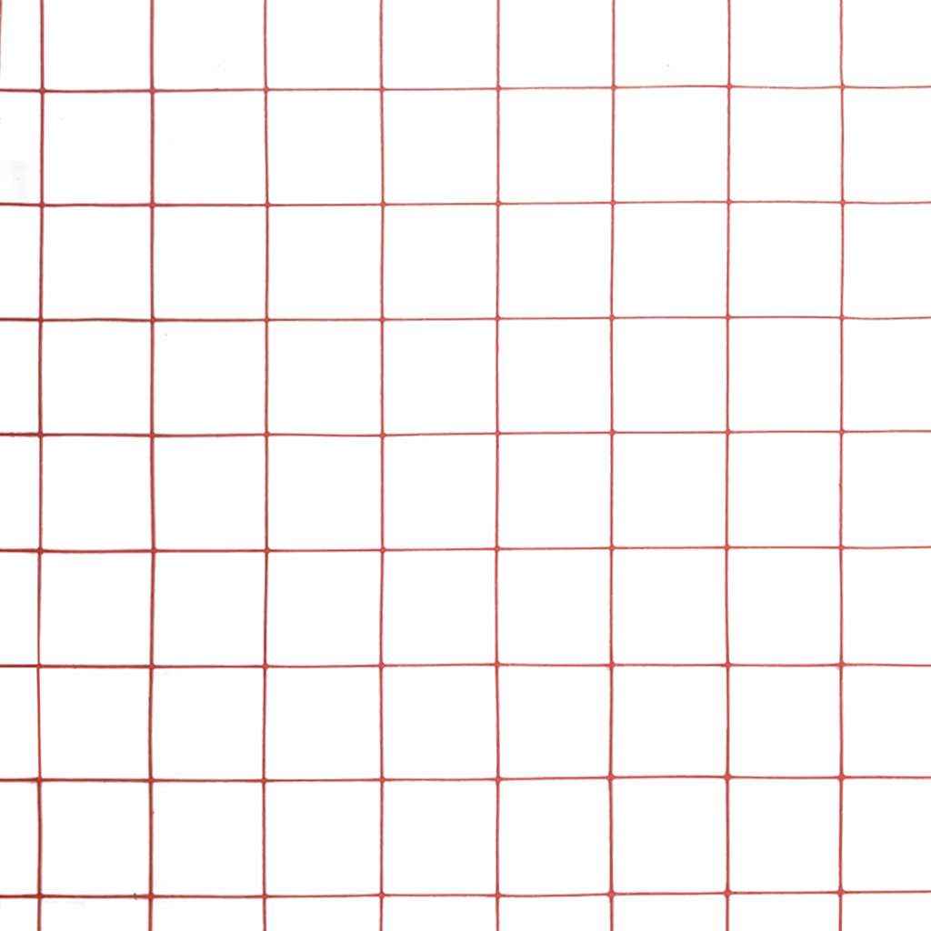vidaXL Chicken Wire Fence Steel with PVC Coating 25x1.5 m Red 4