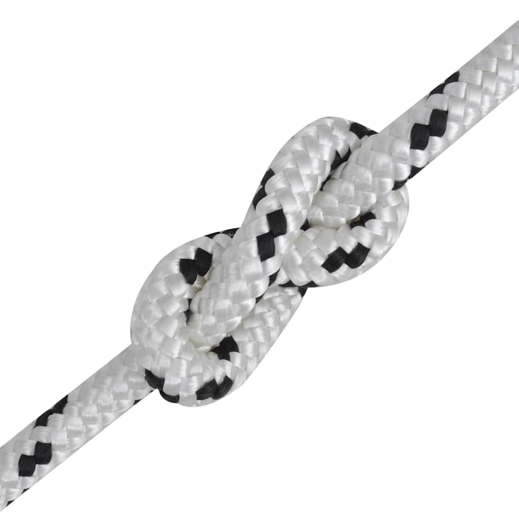 vidaXL Braided Boat Rope Polyester 12 mm 250 m White 2